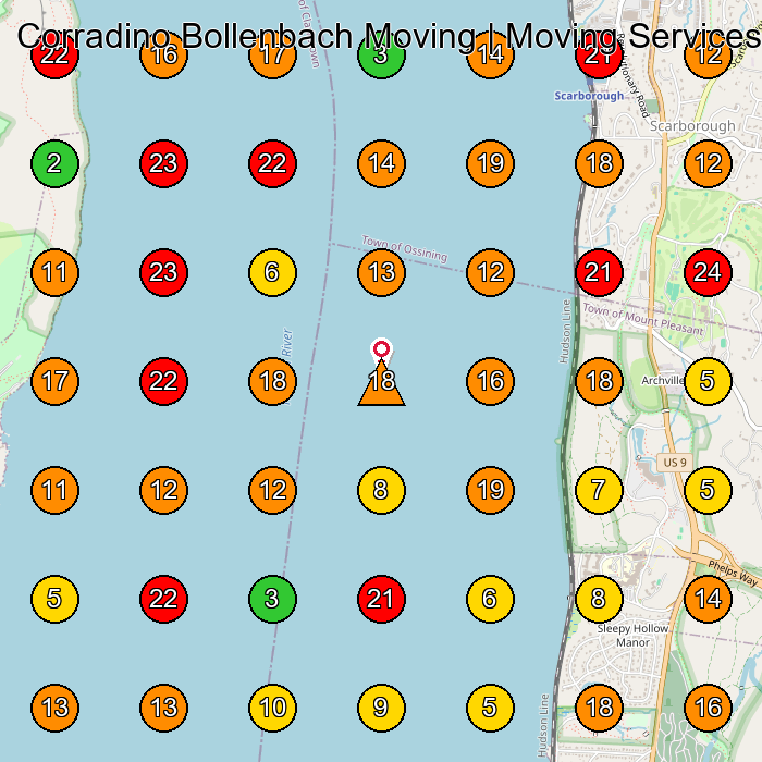 Corradino Bollenbach Moving | Moving Services Moving Company GeoGrid ranking map for None
